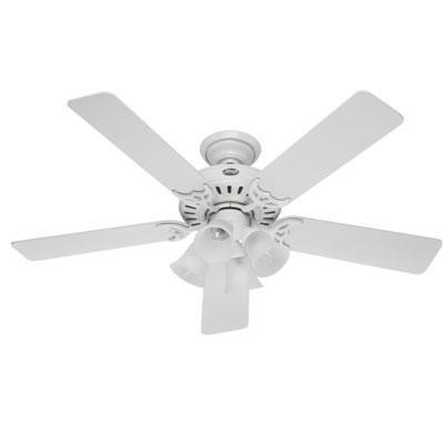 H 52" White Ceiling Fan