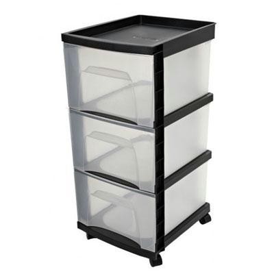 Three Drawer Cart Black