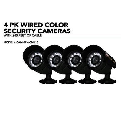 4 Pk Wired Color Security Cam