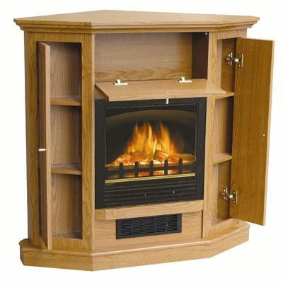 Electric Corner Fireplace Oak