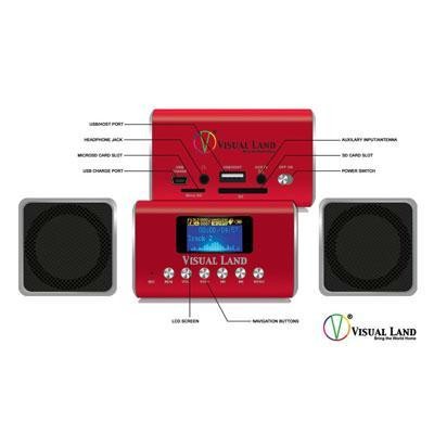 MP3 Mini Boombox Red