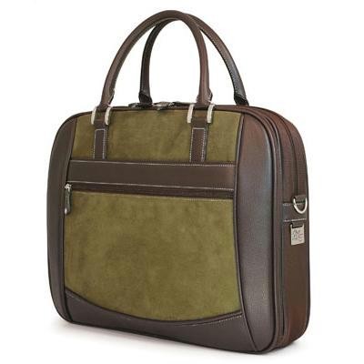 Green Suede Briefcase