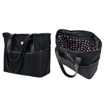 Large Tote - Black With Pink