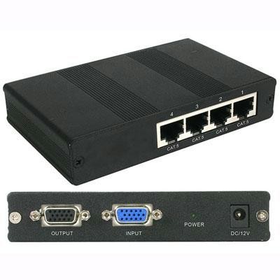 A/v 4 Port Vga Over Cat5 Utp