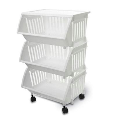 Three Tier Mobile Cart Black