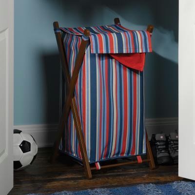 Wooden Xframe Hamper Stripe