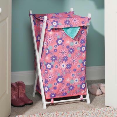 Wooden X Frame Hamper Floral