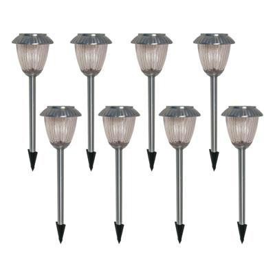 8pc Nickel Solar Light Set