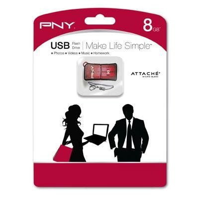 8GB Micro Sleek-Red USB Flash