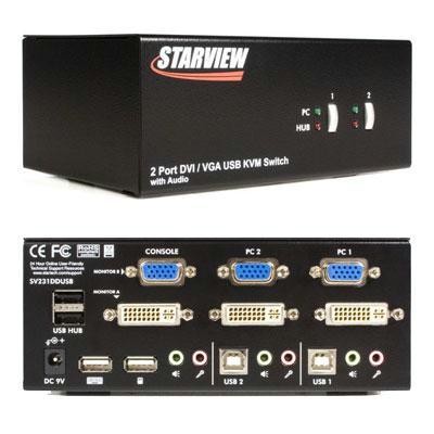 2-port Dvi/vga Usb Kvm Switch