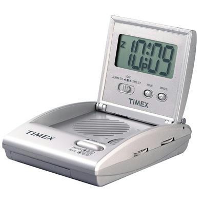 Travel Alarm Clock Radio Silv