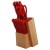 12pc Knife Block Set Red